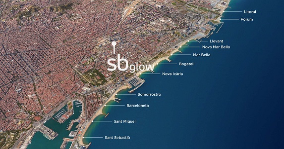 Mapa playas de Barcelona